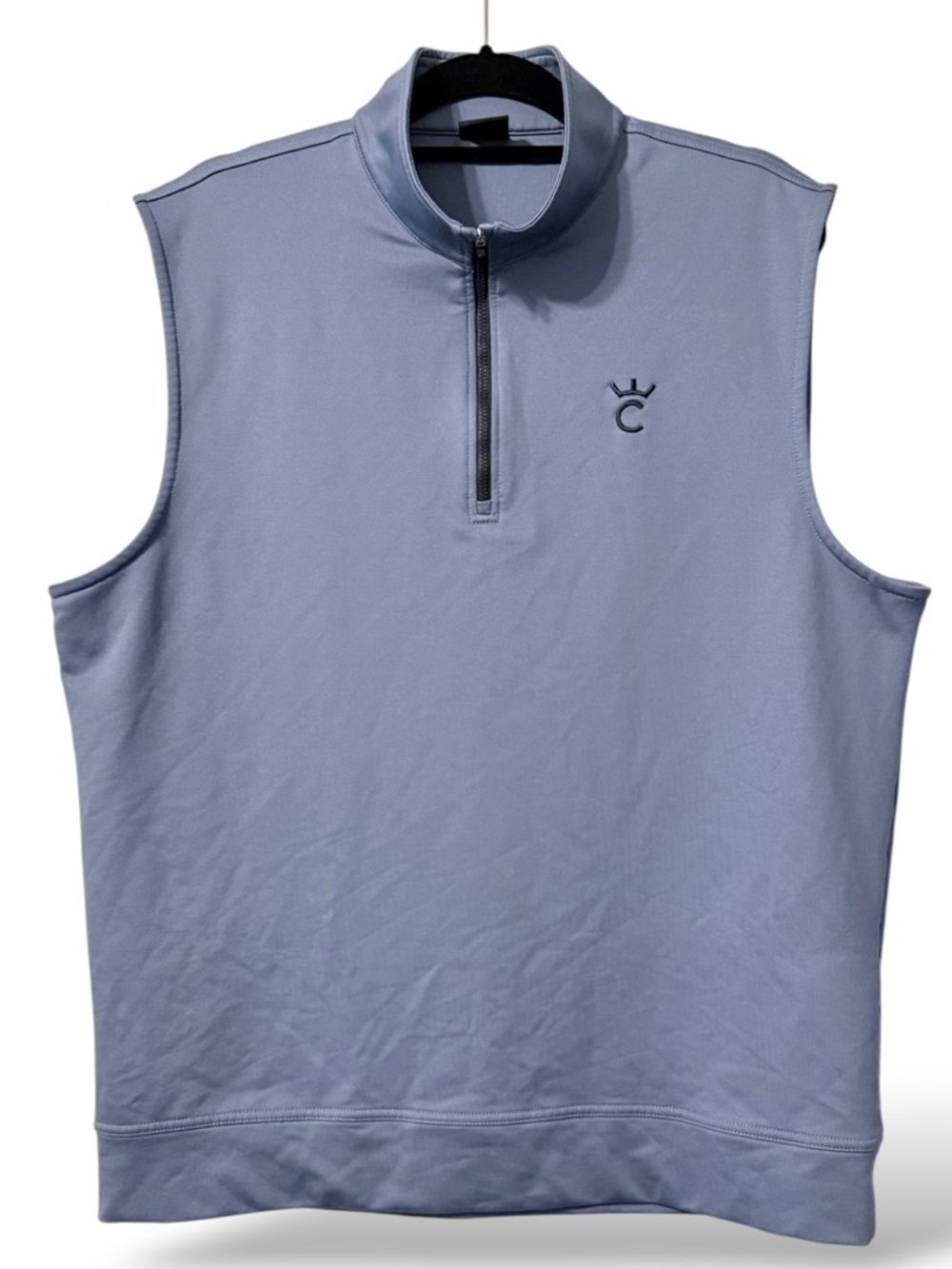 Dunning Golf Vest Mens L Blue 1/4 Zip Performance Stretch Lightweight